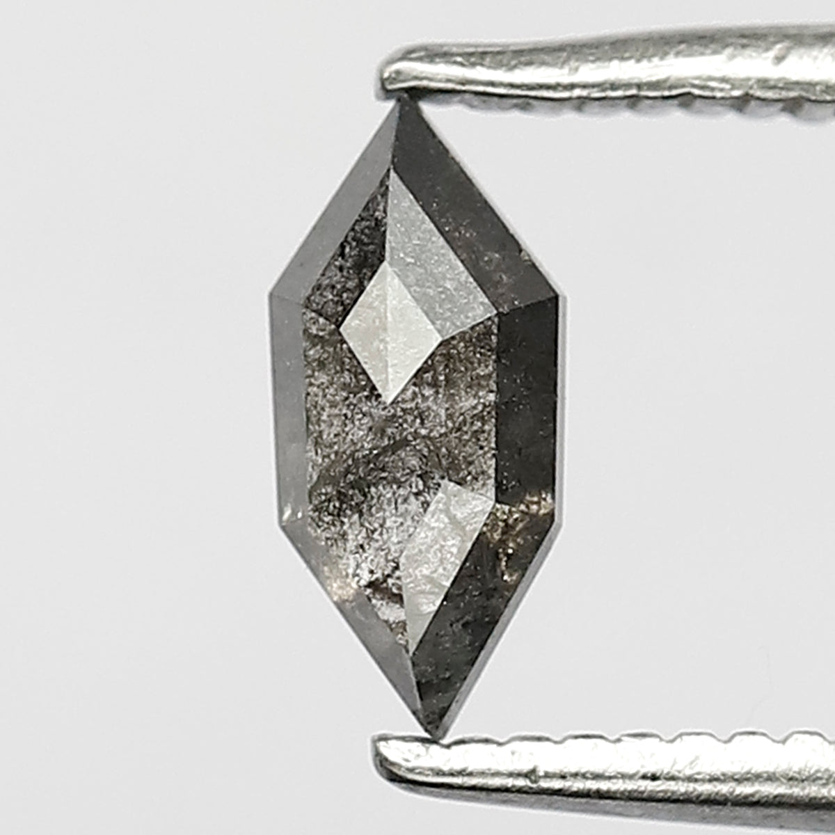 0.47 CT Elongated Hexagon Shape 7.5 x 3.5 MM Natural Splendid Grayish Black Ethically Sourced Salt and Pepper Diamond