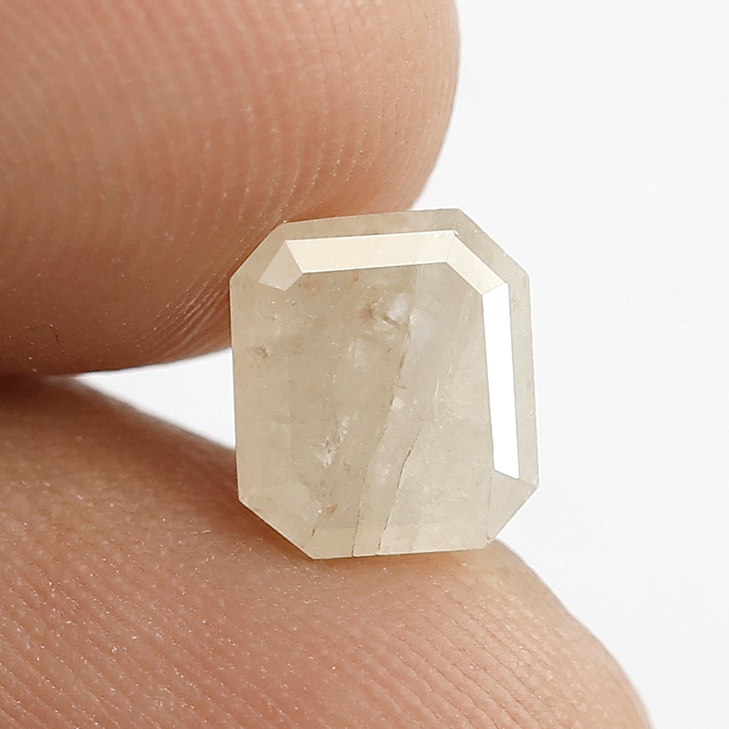 1.91 CT Emerald cut Salt and Pepper Loose Diamond, 7.30 mm Natural Earth Mined Diamond For Jewelry