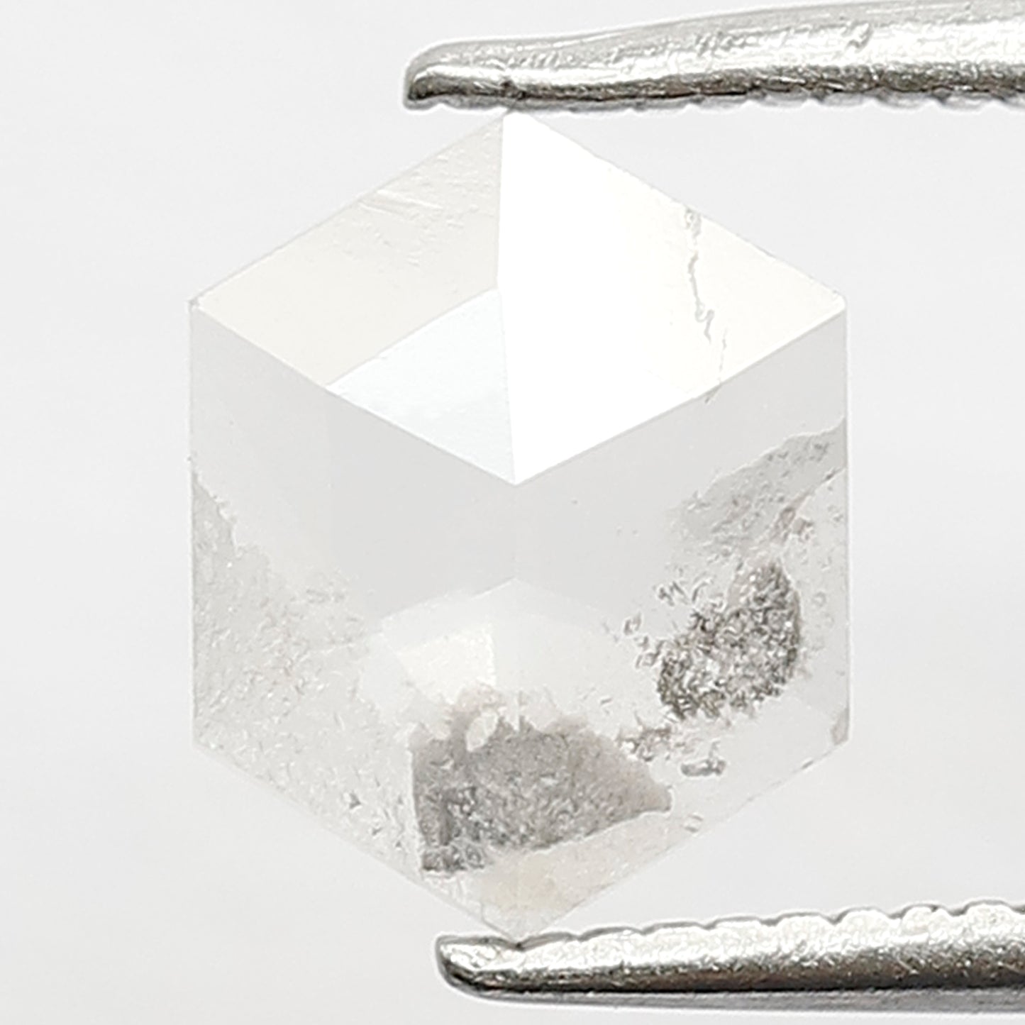 0.82 CT Hexagon Salt and Pepper Diamond, Natural Conflict Free Loose Diamond, 8.50 mm Translucent Diamond for Wedding Band