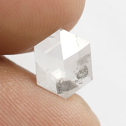 0.82 CT Hexagon Salt and Pepper Diamond, Natural Conflict Free Loose Diamond, 8.50 mm Translucent Diamond for Wedding Band