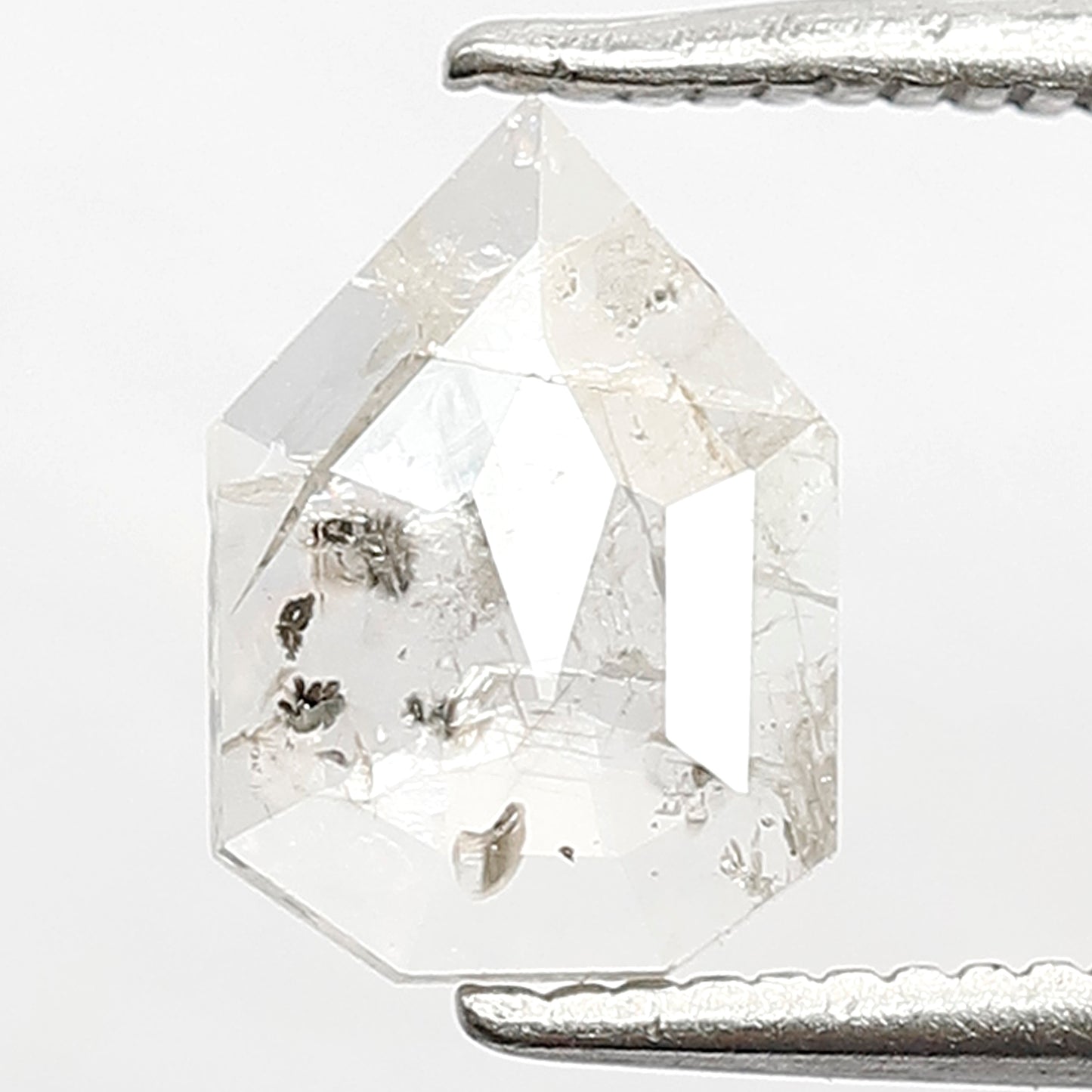 0.69 CT Translucent Geometric cut Diamond, Natural Salt and Pepper Loose Diamond, Ethical Conflict Free Stone for Custom Jewelry
