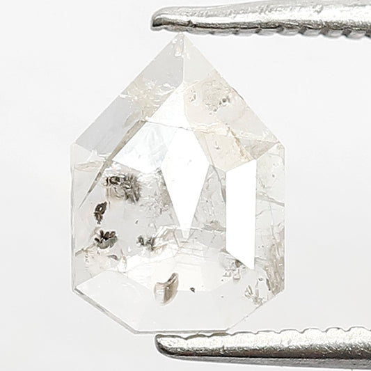 0.69 CT Translucent Geometric cut Diamond, Natural Salt and Pepper Loose Diamond, Ethical Conflict Free Stone for Custom Jewelry