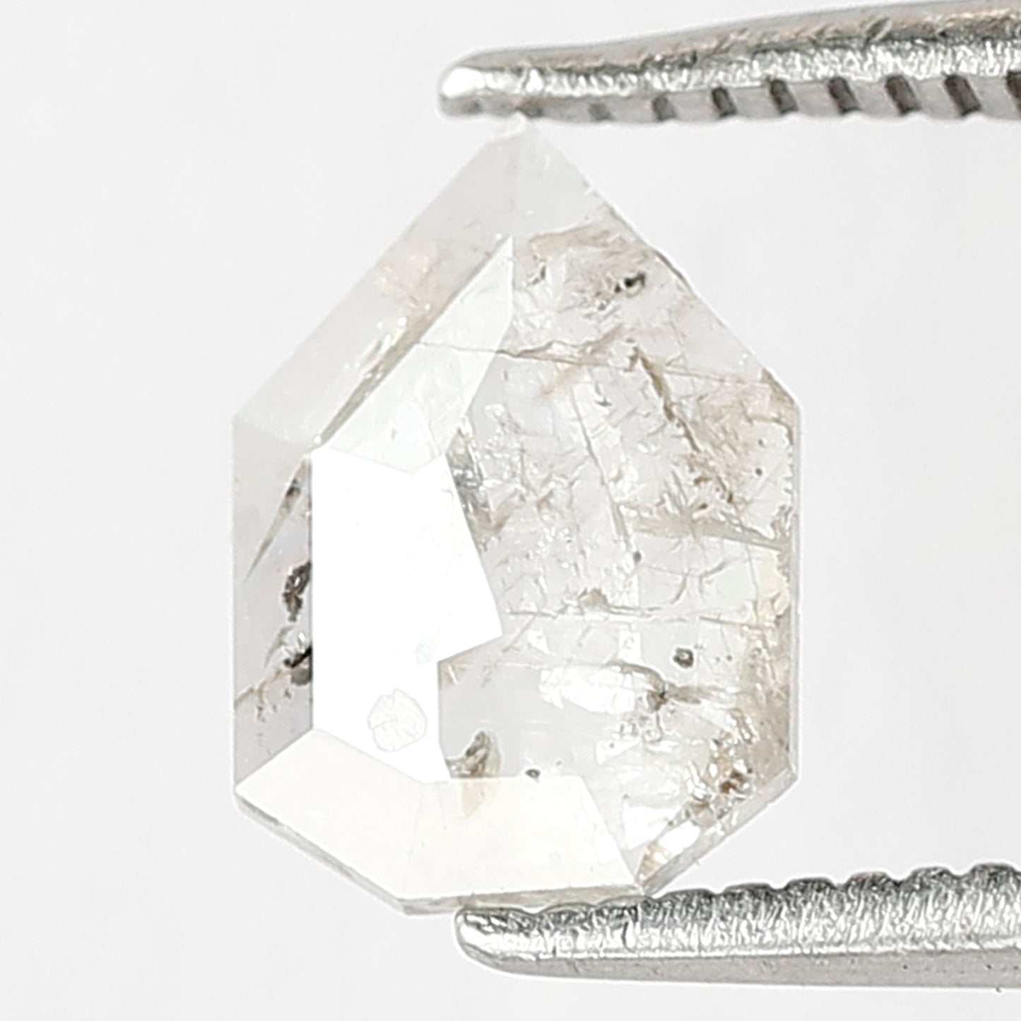 0.69 CT Translucent Geometric cut Diamond, Natural Salt and Pepper Loose Diamond, Ethical Conflict Free Stone for Custom Jewelry