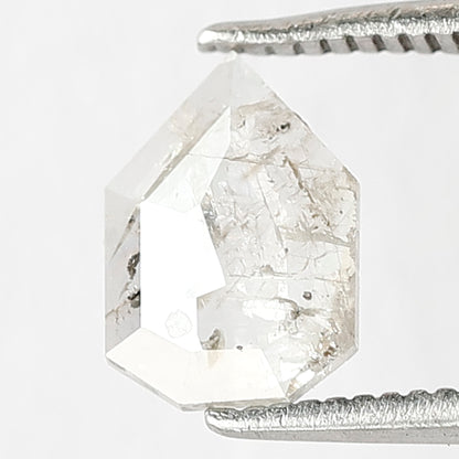 0.69 CT Translucent Geometric cut Diamond, Natural Salt and Pepper Loose Diamond, Ethical Conflict Free Stone for Custom Jewelry