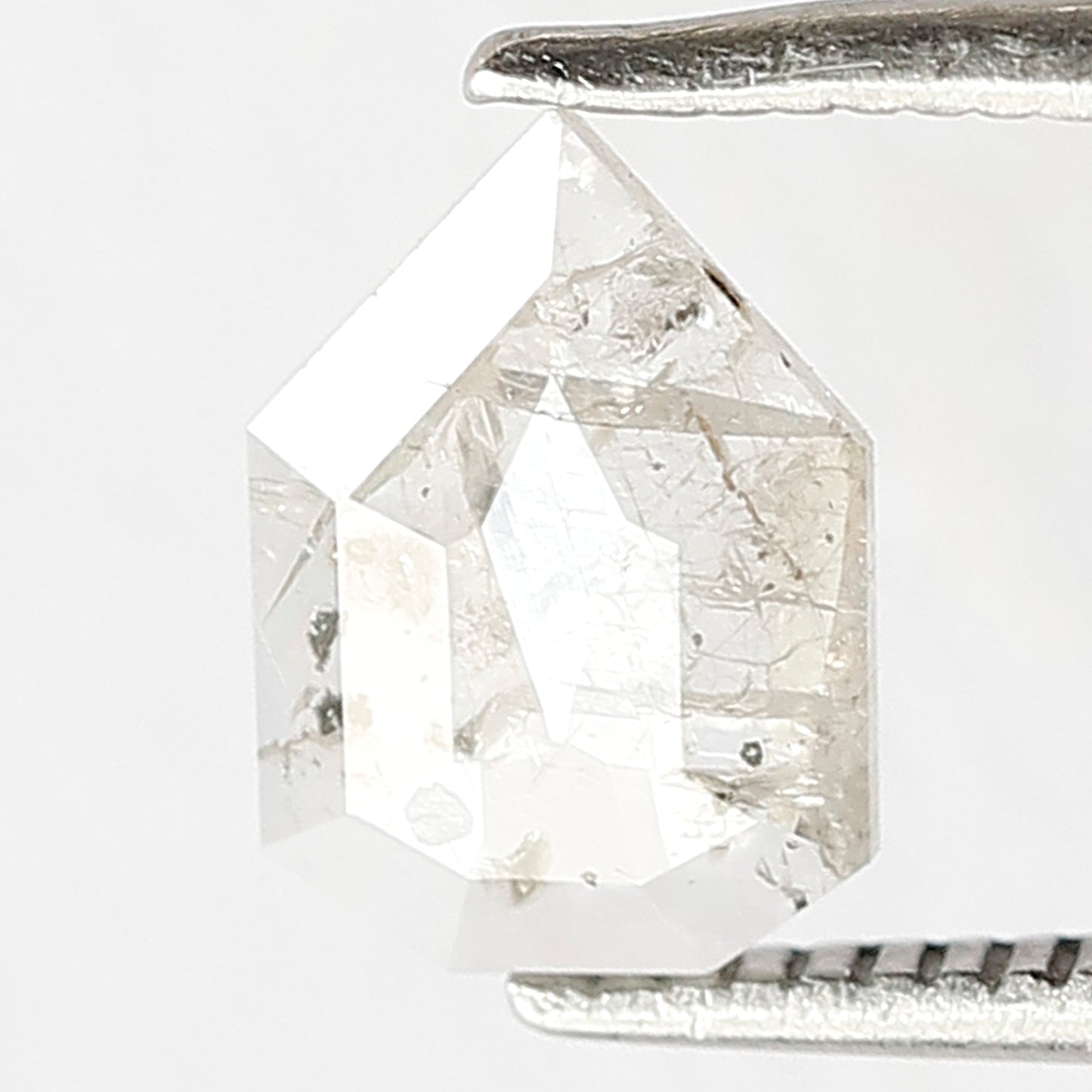 0.69 CT Translucent Geometric cut Diamond, Natural Salt and Pepper Loose Diamond, Ethical Conflict Free Stone for Custom Jewelry