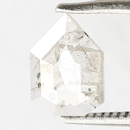 0.69 CT Translucent Geometric cut Diamond, Natural Salt and Pepper Loose Diamond, Ethical Conflict Free Stone for Custom Jewelry