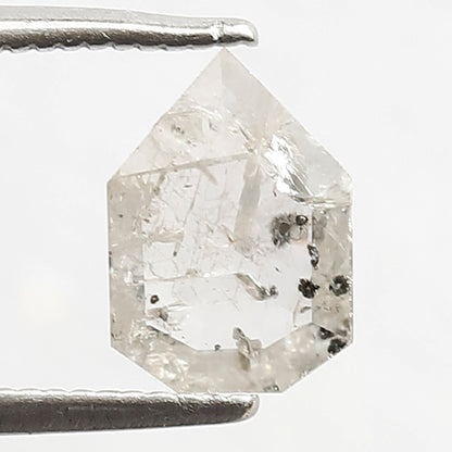 0.69 CT Translucent Geometric cut Diamond, Natural Salt and Pepper Loose Diamond, Ethical Conflict Free Stone for Custom Jewelry