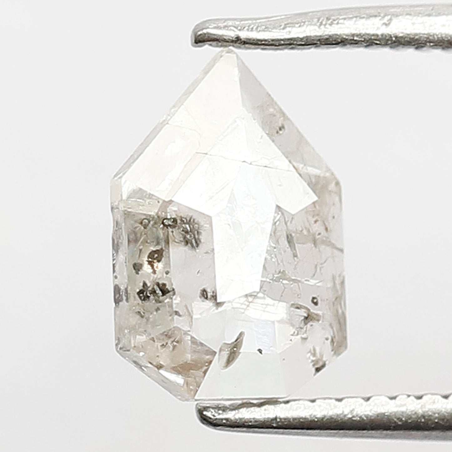 0.69 CT Translucent Geometric cut Diamond, Natural Salt and Pepper Loose Diamond, Ethical Conflict Free Stone for Custom Jewelry