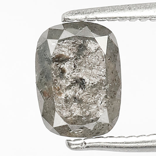 7 MM 1.14 CT Natural Grayish Black Oval Shaped Ethically Sourced Salt and Pepper Diamond