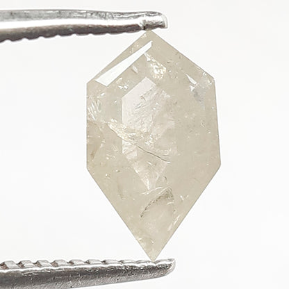 0.92 CT Geometric cut Salt and Pepper Diamond, Natural Misty Green Loose Ethical Diamond for Custom Jewelry