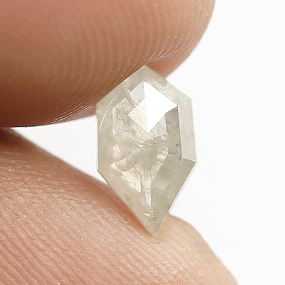 0.92 CT Geometric cut Salt and Pepper Diamond, Natural Misty Green Loose Ethical Diamond for Custom Jewelry