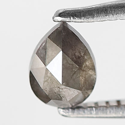 0.41 Ct Pear Shape Salt and Pepper Diamond 5 MM Grey Black Color Natural Loose Diamond