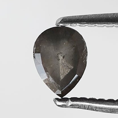 0.41 Ct Pear Shape Salt and Pepper Diamond 5 MM Grey Black Color Natural Loose Diamond