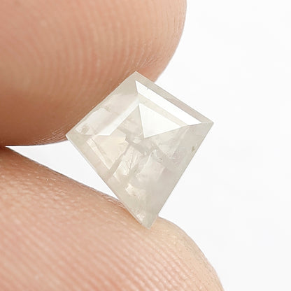0.77 CT Kite Shape Salt and Pepper Misty White Diamond, Natural Salt and Pepper Loose Diamond