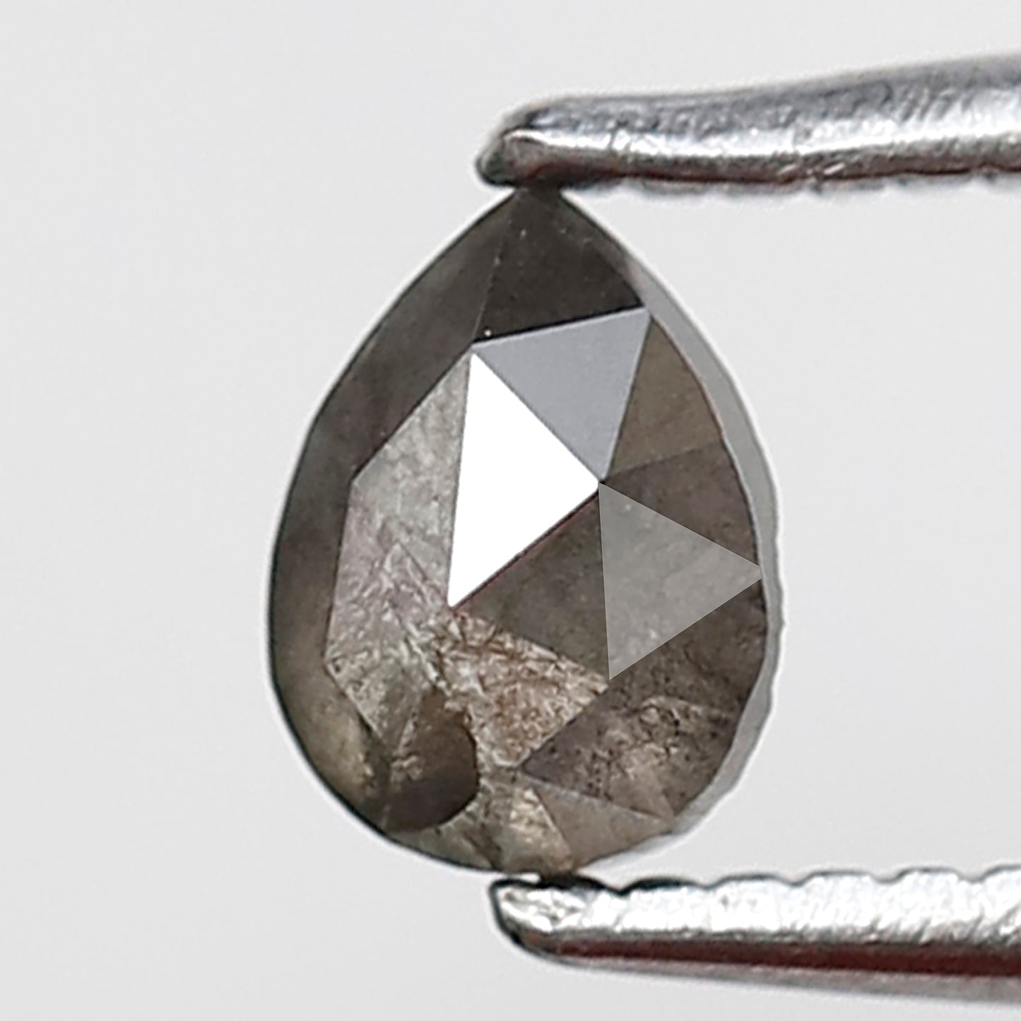 0.41 Ct Pear Shape Salt and Pepper Diamond 5 MM Grey Black Color Natural Loose Diamond