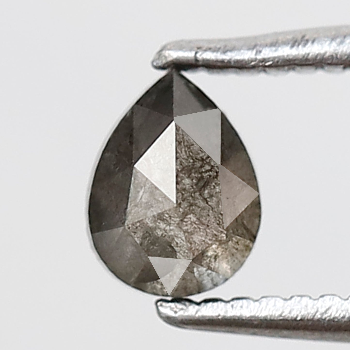 0.41 Ct Pear Shape Salt and Pepper Diamond 5 MM Grey Black Color Natural Loose Diamond