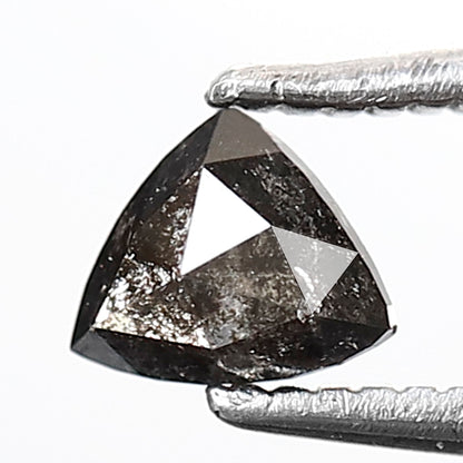 0.34 Ct 4 MM Triangle Shape Salt and Pepper Diamond Grey Black Color Natural Loose Diamond