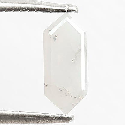 0.61 CT Hexagon Salt and Pepper Diamond, Natural Misty Gray Loose Diamond, Earth Mined Stone for Custom Pendant and Ring