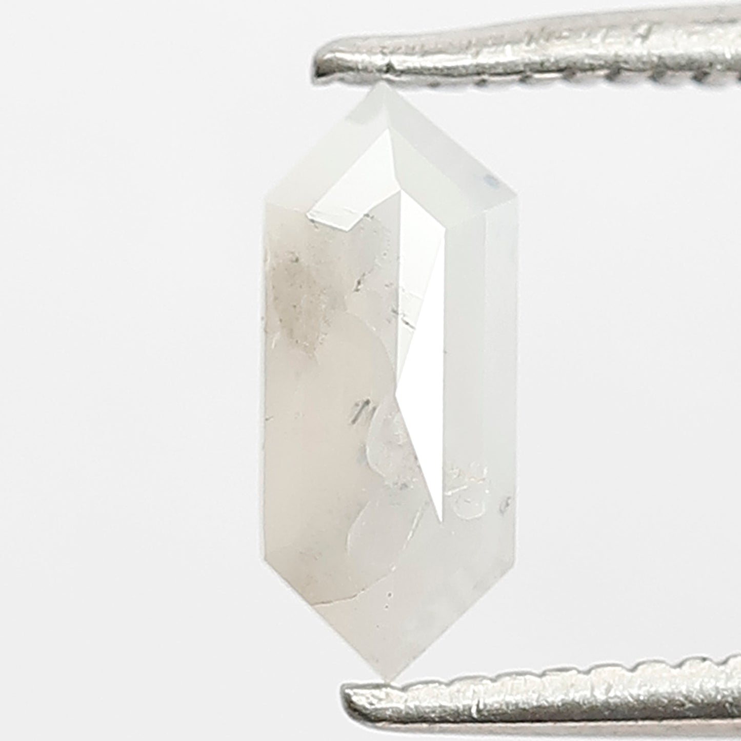 0.61 CT Hexagon Salt and Pepper Diamond, Natural Misty Gray Loose Diamond, Earth Mined Stone for Custom Pendant and Ring