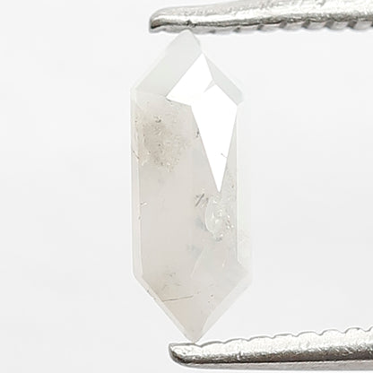 0.61 CT Hexagon Salt and Pepper Diamond, Natural Misty Gray Loose Diamond, Earth Mined Stone for Custom Pendant and Ring