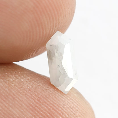 0.61 CT Hexagon Salt and Pepper Diamond, Natural Misty Gray Loose Diamond, Earth Mined Stone for Custom Pendant and Ring