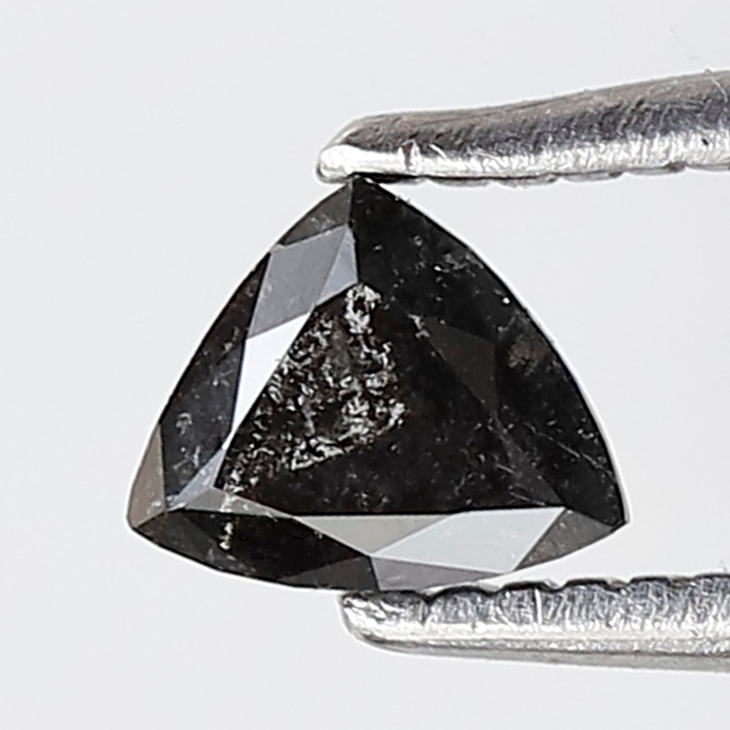 0.34 Ct 4 MM Triangle Shape Salt and Pepper Diamond Grey Black Color Natural Loose Diamond