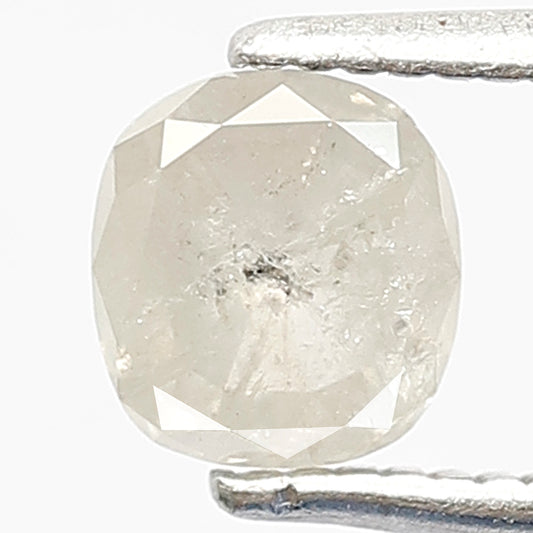0.70 CT Salt and Pepper Cushion Shape Diamond, 5.40 x 5.00 mm Natural Gray Black Loose Ethical Diamond