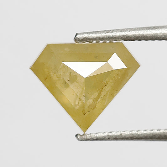1.49 CT Geometric Shape Rustic Yellow Color 6.50 MM Translucent Loose Natural Diamond For Wedding Ring