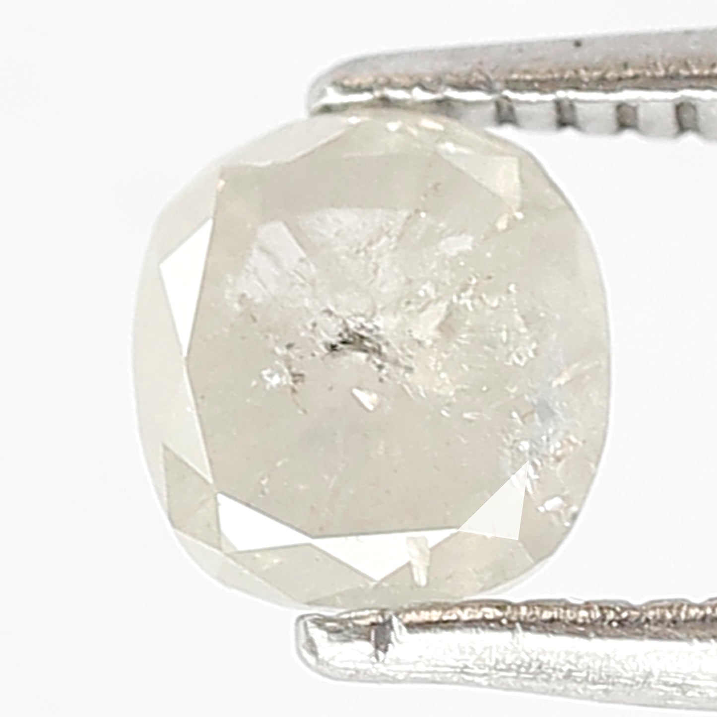 0.70 CT Salt and Pepper Cushion Shape Diamond, 5.40 x 5.00 mm Natural Gray Black Loose Ethical Diamond