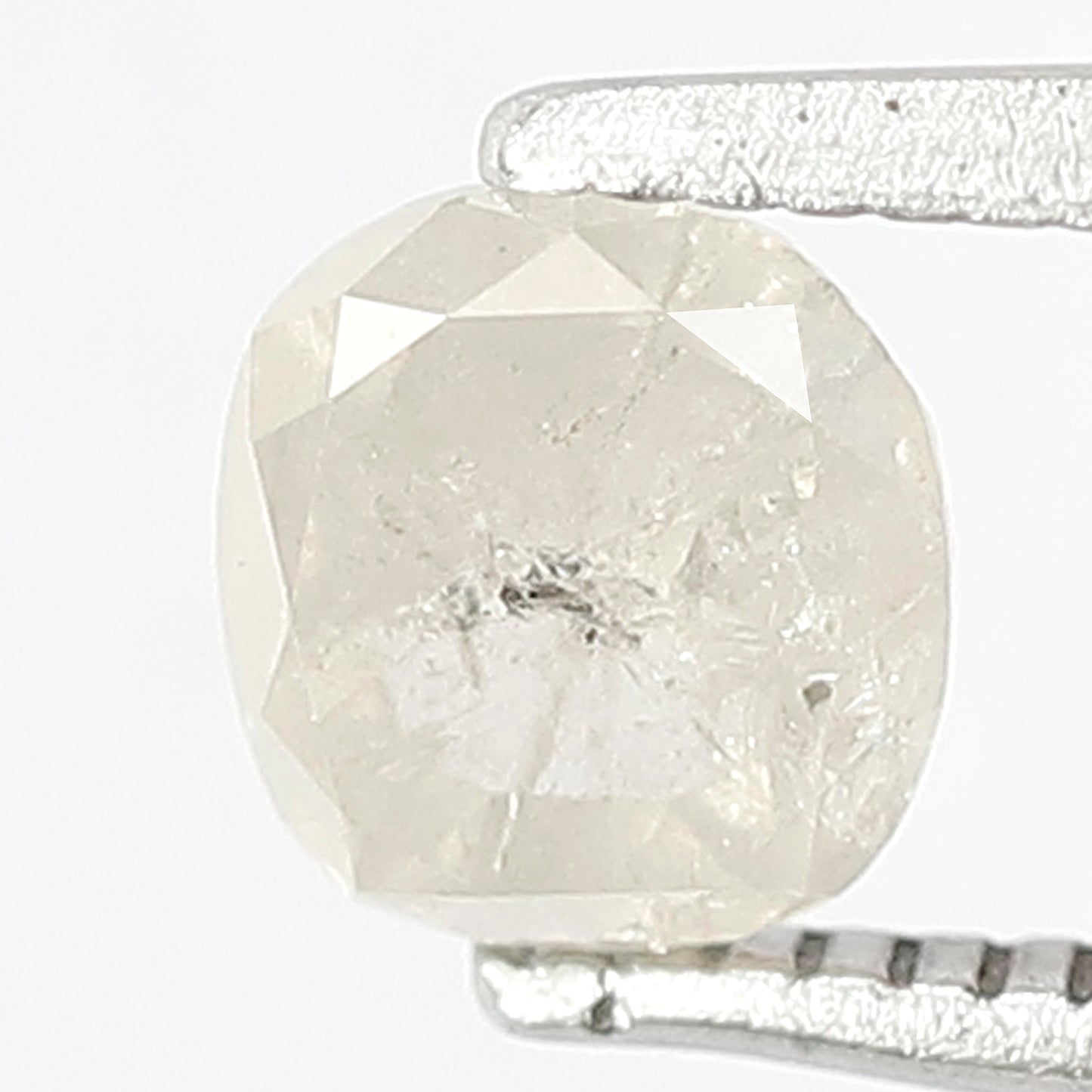 0.70 CT Salt and Pepper Cushion Shape Diamond, 5.40 x 5.00 mm Natural Gray Black Loose Ethical Diamond