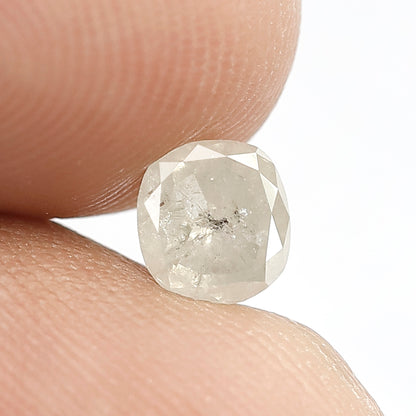 0.70 CT Salt and Pepper Cushion Shape Diamond, 5.40 x 5.00 mm Natural Gray Black Loose Ethical Diamond