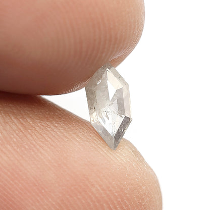 0.42 CT, 8.00 x 3.70 mm Geometric cut Earth Mined Loose Diamond, Natural Gray Black Salt and Pepper Diamond For Custom Jewelry