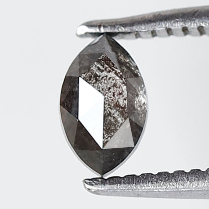 0.38 CT 5.60 MM Marquise Shape Salt and Pepper Diamond Grey Black Color Natural Loose Diamond