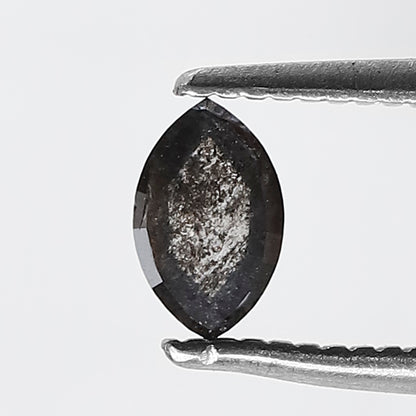 0.38 CT 5.60 MM Marquise Shape Salt and Pepper Diamond Grey Black Color Natural Loose Diamond
