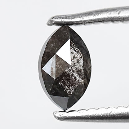 0.38 CT 5.60 MM Marquise Shape Salt and Pepper Diamond Grey Black Color Natural Loose Diamond