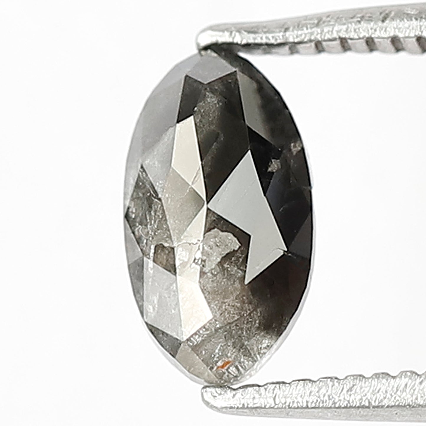 1.03 CT Oval Shape Salt and Pepper Diamond, Natural Gray Black Loose Diamond, Conflict Free Stone for Mother's Day Ring Gift