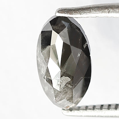 1.03 CT Oval Shape Salt and Pepper Diamond, Natural Gray Black Loose Diamond, Conflict Free Stone for Mother's Day Ring Gift