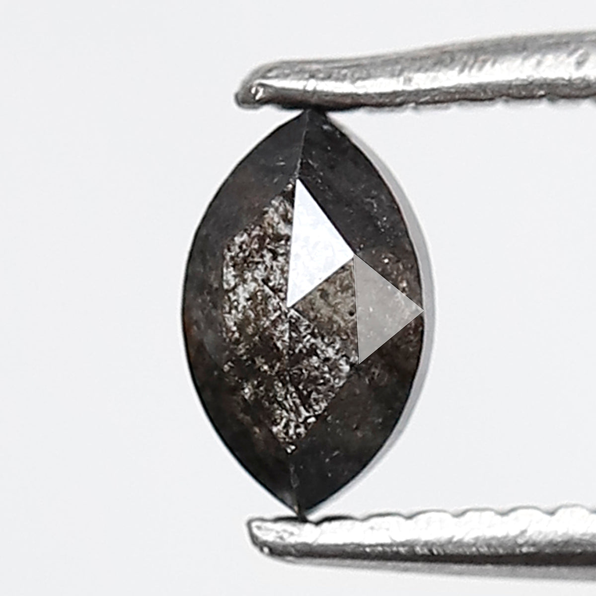0.38 CT 5.60 MM Marquise Shape Salt and Pepper Diamond Grey Black Color Natural Loose Diamond