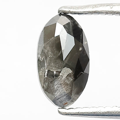 1.03 CT Oval Shape Salt and Pepper Diamond, Natural Gray Black Loose Diamond, Conflict Free Stone for Mother's Day Ring Gift