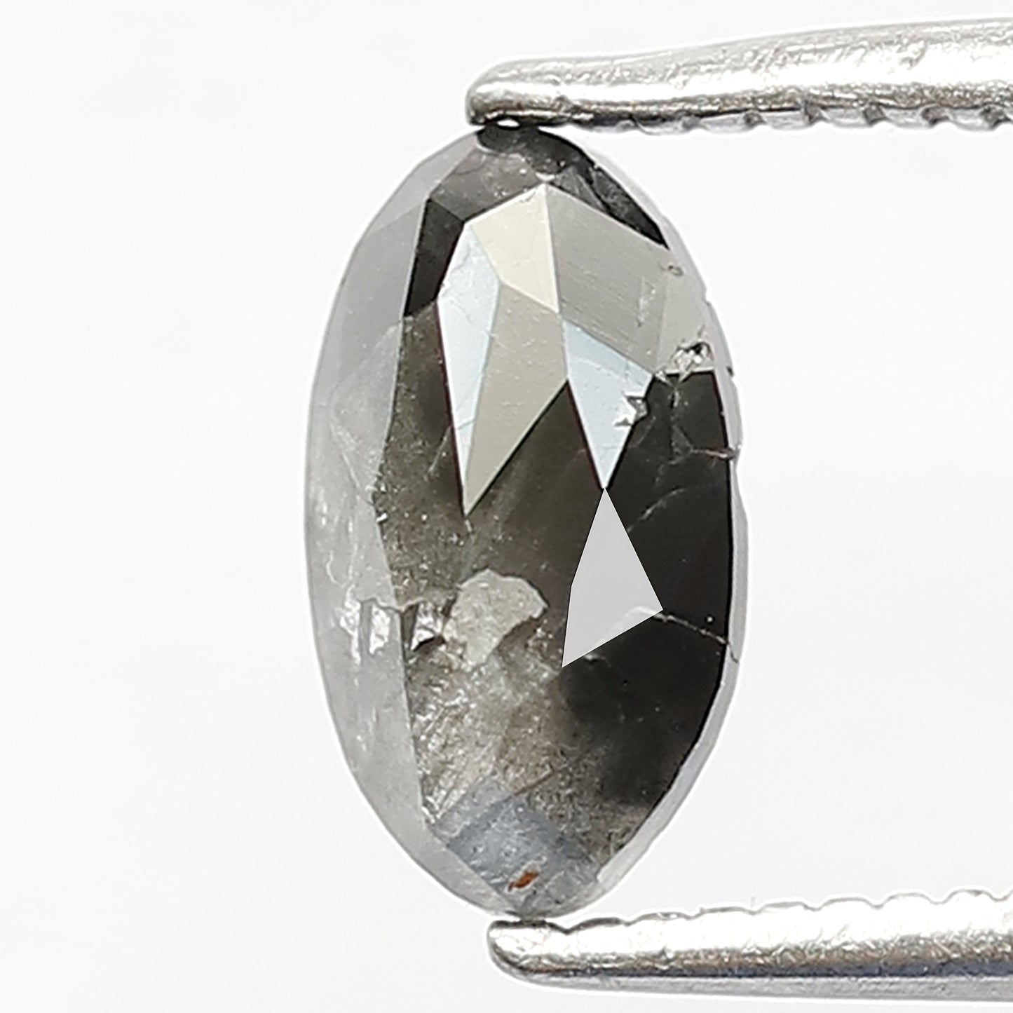1.03 CT Oval Shape Salt and Pepper Diamond, Natural Gray Black Loose Diamond, Conflict Free Stone for Mother's Day Ring Gift