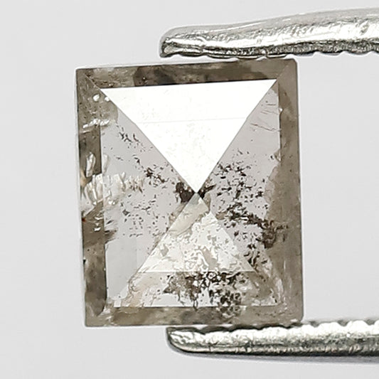 0.89 CT 6.1 x 5.1 MM Geometric Shape Natural Diamond Translucent Grayish Black Diamond Perfect Geometric Shape Salt and Pepper Diamonds