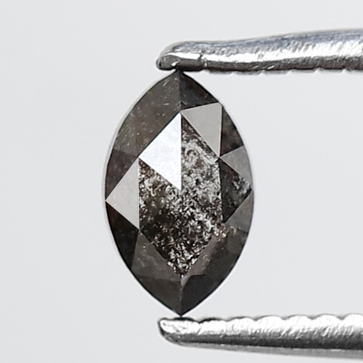 0.38 CT 5.60 MM Marquise Shape Salt and Pepper Diamond Grey Black Color Natural Loose Diamond