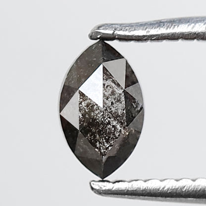 0.38 CT 5.60 MM Marquise Shape Salt and Pepper Diamond Grey Black Color Natural Loose Diamond