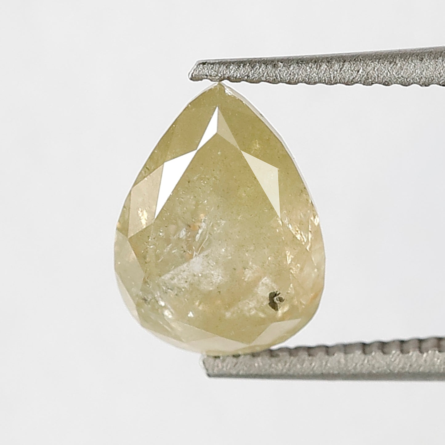 1.19 CT 7.50 MM Pear Shape Yellow Color Rustic Natural Loose Diamond For Engagement Ring