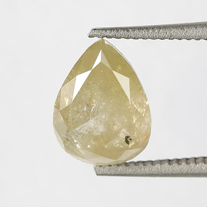 1.19 CT 7.50 MM Pear Shape Yellow Color Rustic Natural Loose Diamond For Engagement Ring