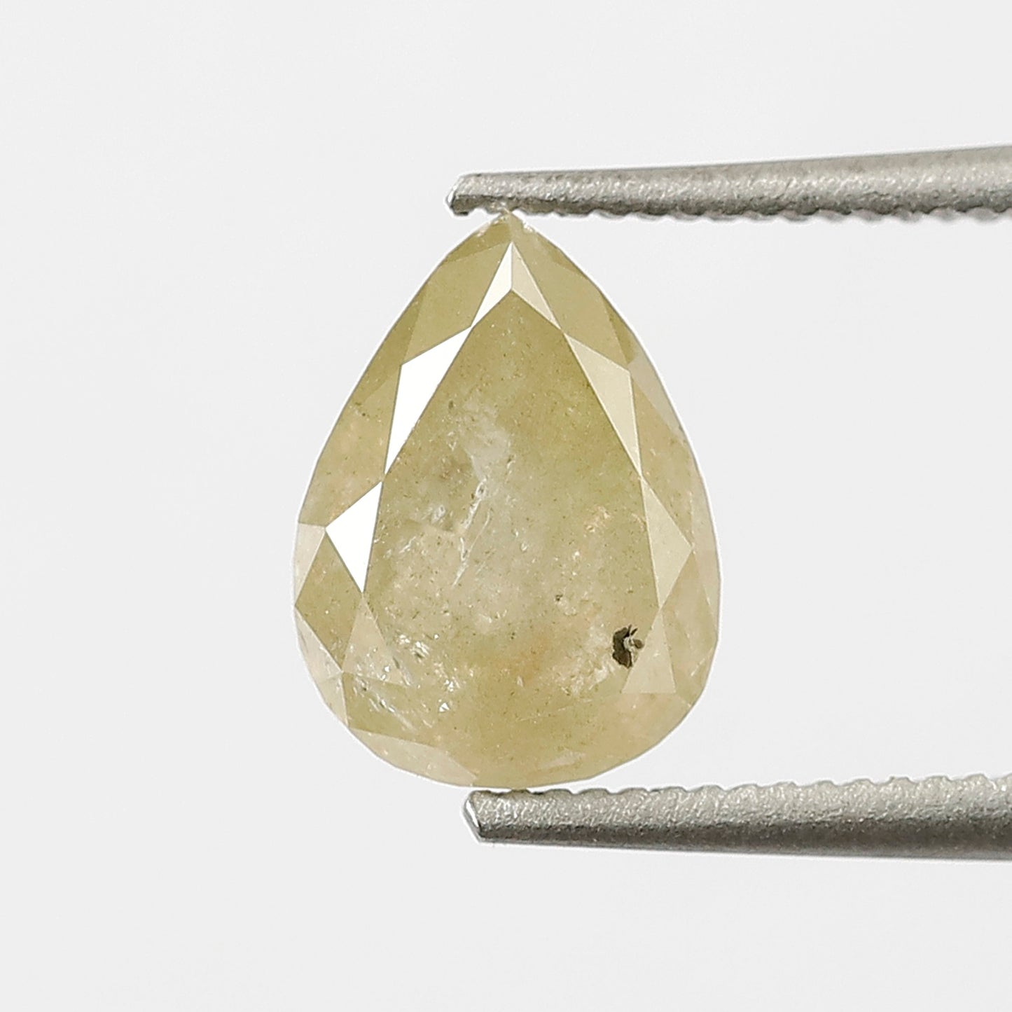 1.19 CT 7.50 MM Pear Shape Yellow Color Rustic Natural Loose Diamond For Engagement Ring