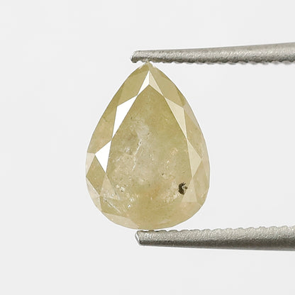 1.19 CT 7.50 MM Pear Shape Yellow Color Rustic Natural Loose Diamond For Engagement Ring