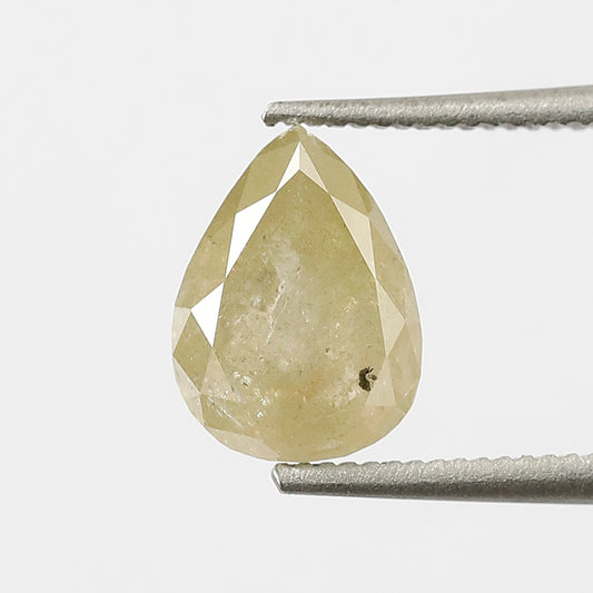 1.19 CT 7.50 MM Pear Shape Yellow Color Rustic Natural Loose Diamond For Engagement Ring
