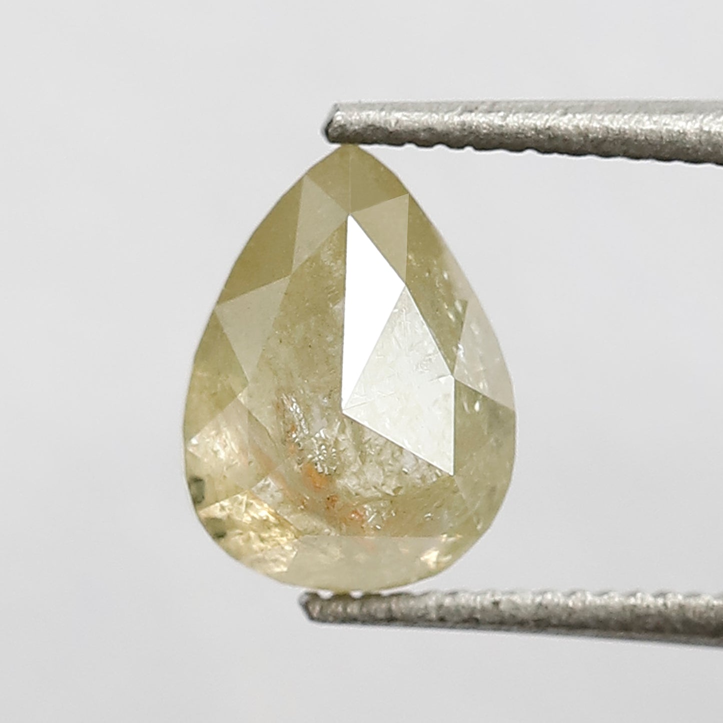 1.19 CT 7.50 MM Pear Shape Yellow Color Rustic Natural Loose Diamond For Engagement Ring