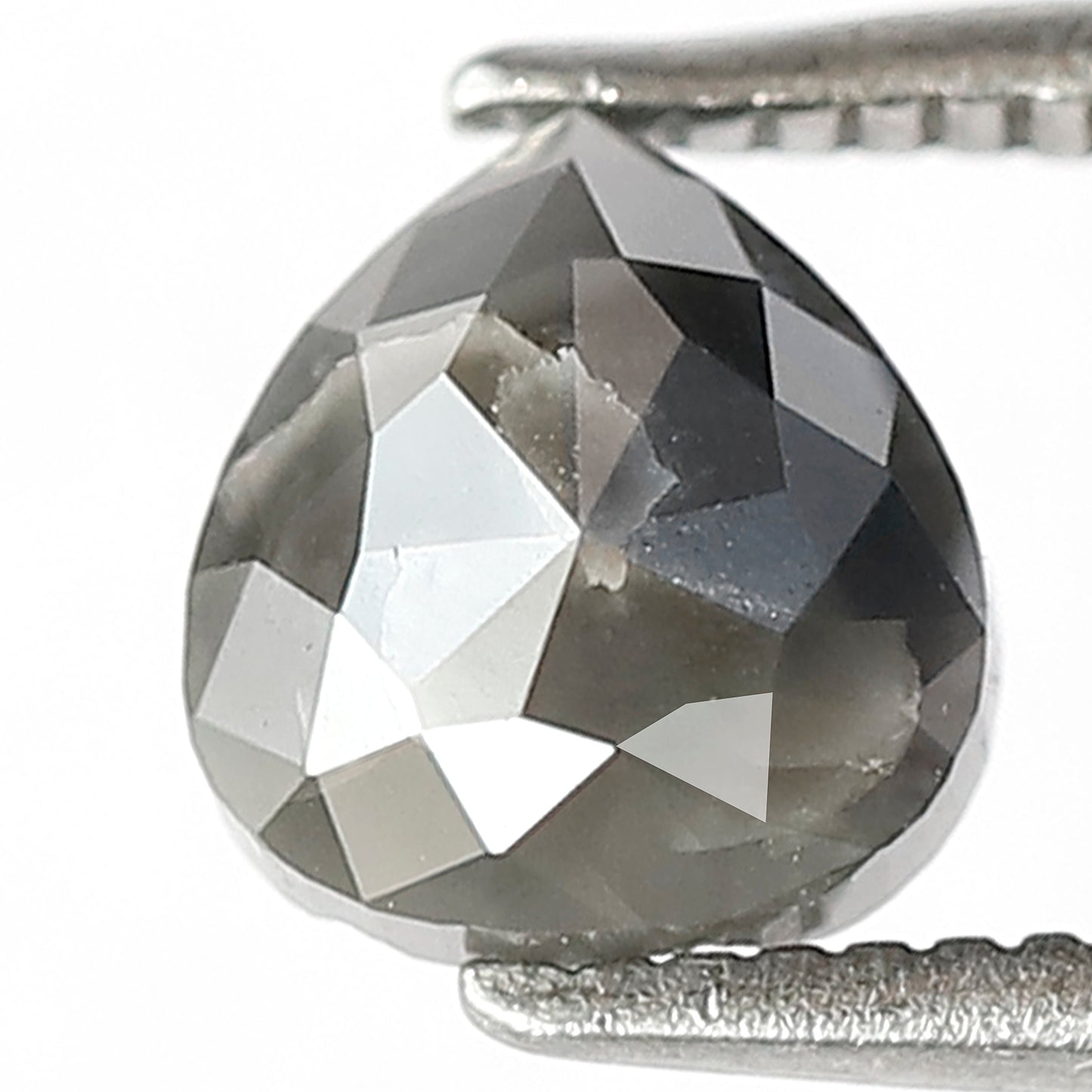 1.21 CT Pear Shape Natural Salt and Pepper Diamond, 6.40 mm Gray Black Earth Mined Loose Diamond For Wedding Ring